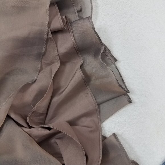 La Femme Size 6 Cocoa 21661 Ruched Chiffon A-line Gown Long Maxi Dress - Picture 10 of 14